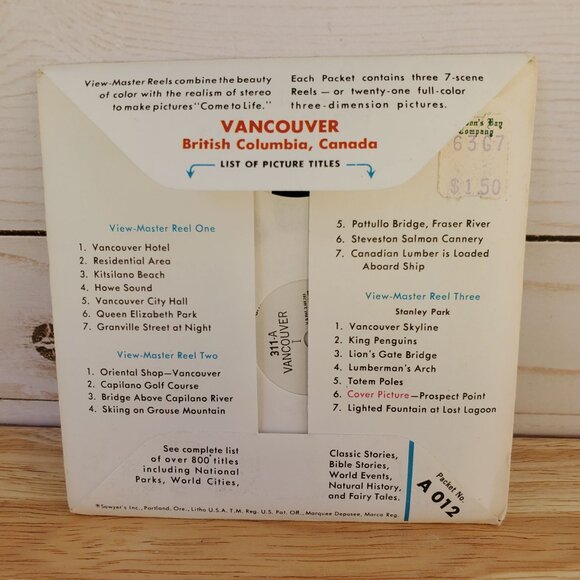 VTG 1957 View-Master Reels Vancouver British Columbia Canada Set Of 3 Kodachrome - Picture 8 of 11